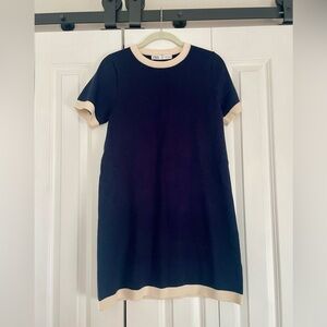 Zara Blue and Cream Mini Dress